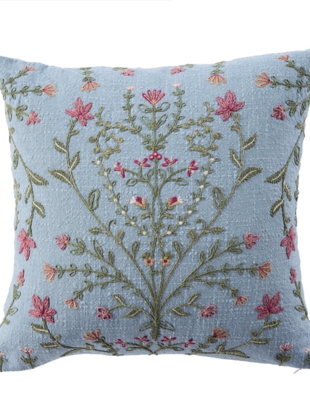BHG NWT Blue Silver Floral
Block Print Pillow Cover, 20x20 Inch